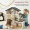 Best Choice Products Pretend Play Wooden Doll House w/ 40 Interactive Accessories, 3-Story Modern Toy Dollhouse Playset